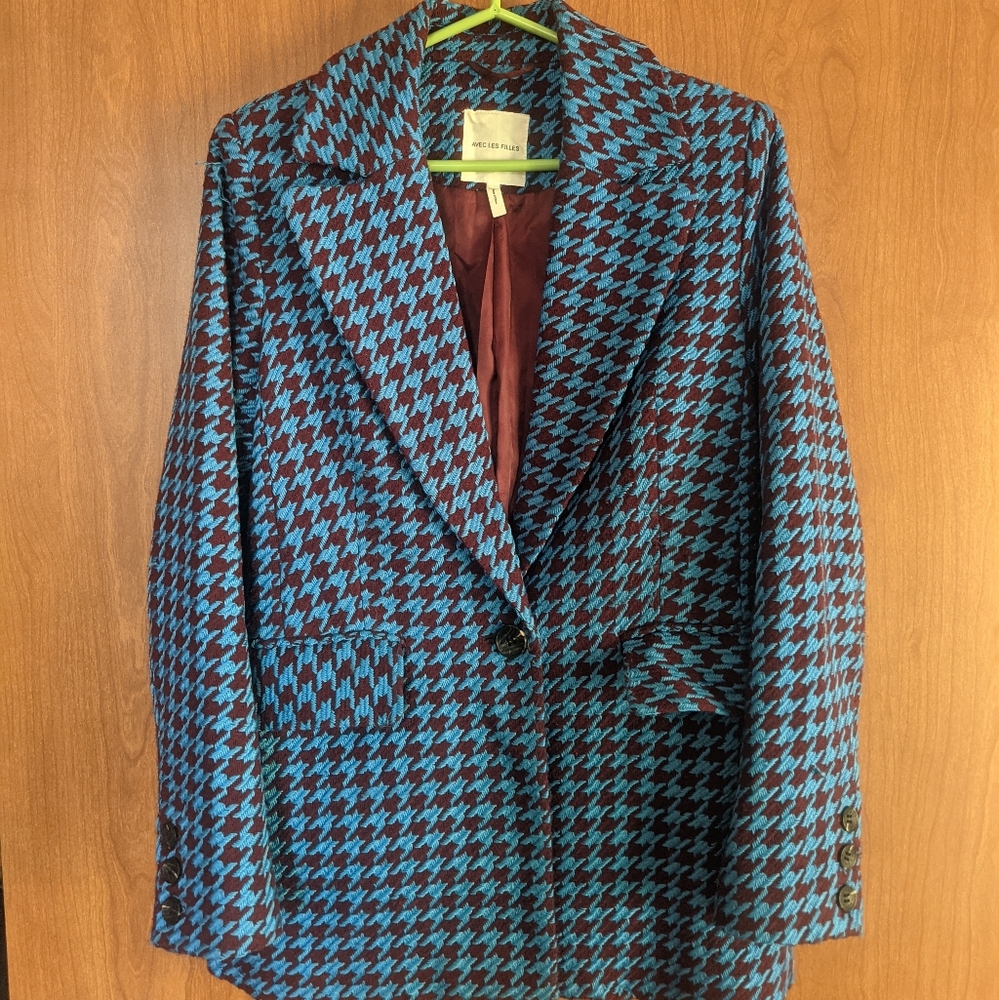 Avec Les Filles Houndstooth Blazer